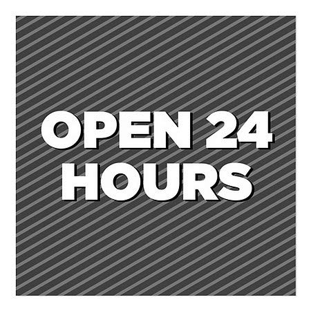 CGSignLab | פתוח 24 שעות -חלון אפור נצמד | 24 x24